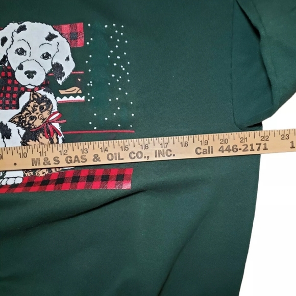 Vintage 90s Gopher Sport Dalmatian Dog Cat Plaid Collar Sweatshirt Large Winter - Picture 12 of 12